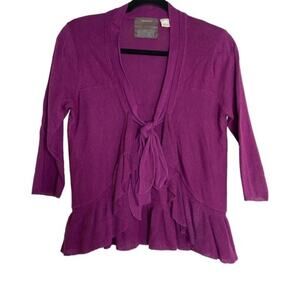 Guinevere Anthropologie Snowmelt Purple 3/4 Sleeve Cardigan Medium